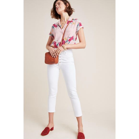 Citizens of Humanity Olivia High Rise White Ankle Jeans Button Fly Slim Fit 32 - Picture 2 of 11